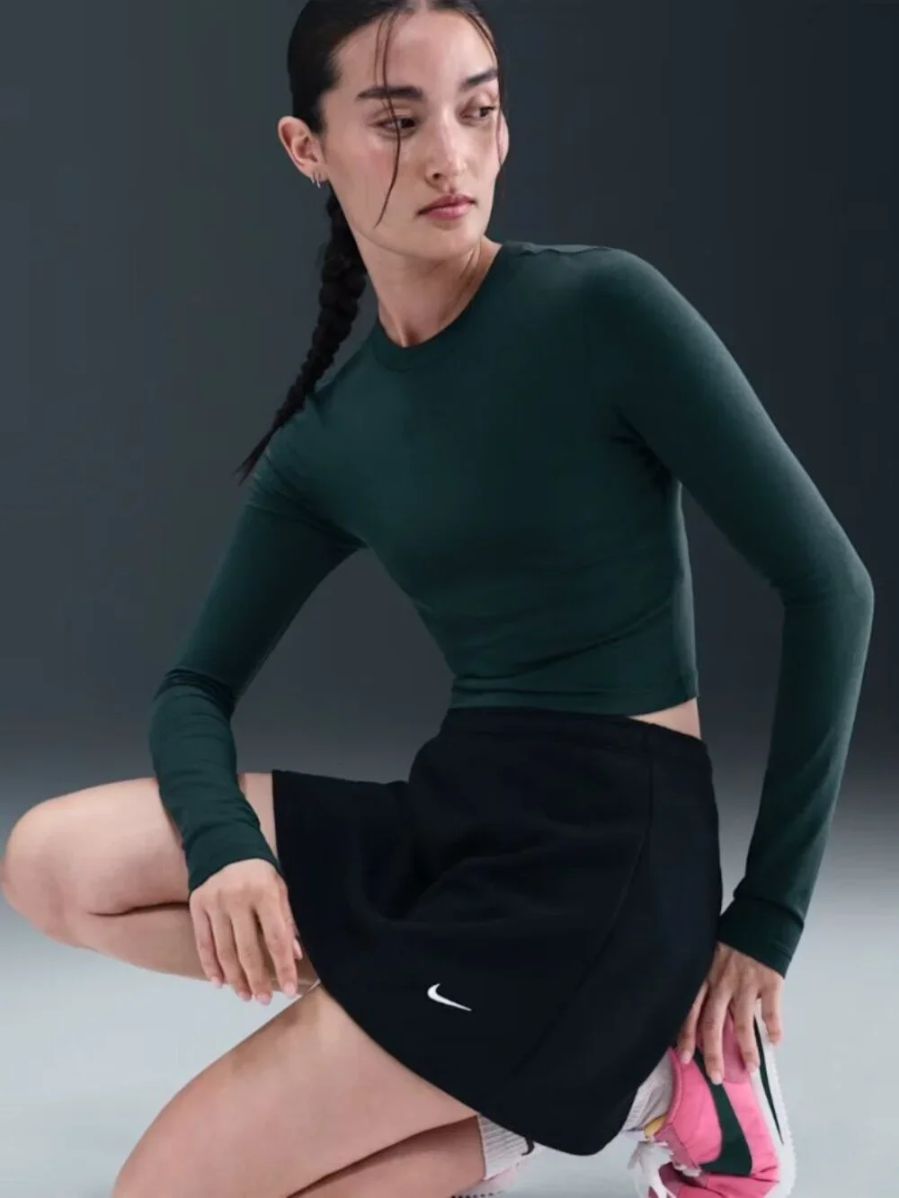 Nike Chill Tee jersey cropped t-shirt and Nike One Dri-FIT ultra high-rise short